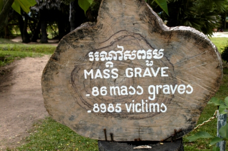The Killing Fields: sepping mass graves and bones everywhere. What a horrible story