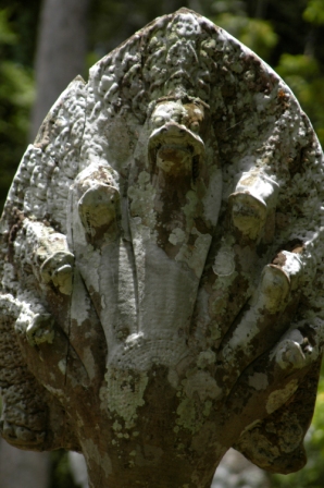 Statue of a naga, mythological snake with several heads