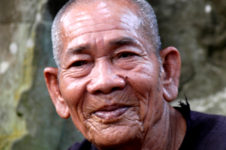 Old temple keeper of Ta Prohm. His portrait was the cover of my Lonely Planet guide for Cambodia