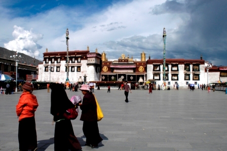 Main square at Lhasa, where the Jokhang kora starts