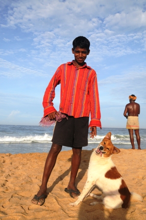 Michael and his dog, Jimmy. We used to walk on the beach or to the village, looking for nice pictures. Jimmy also used to come in the mornings with me and my puppy for a walk...